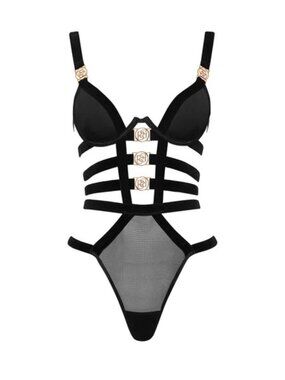 New! Bluebella Black Thalia Strappy Underwire Bodysuit Size 34C 50284